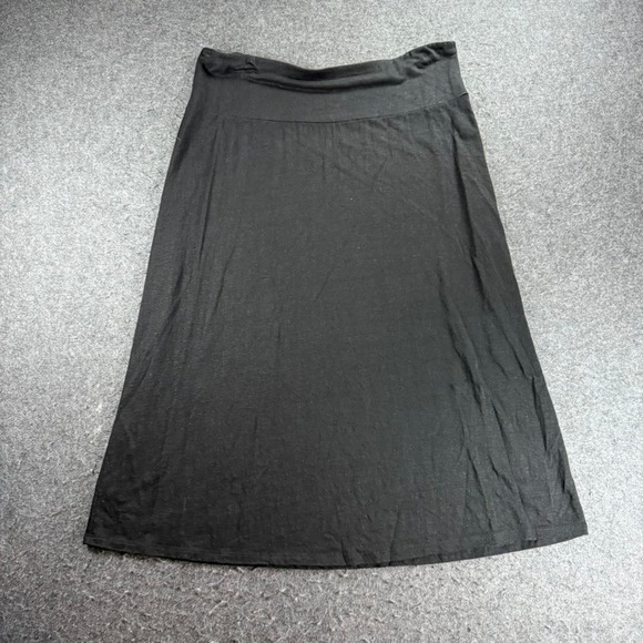 Eileen Fisher Black Linen A-Line Maxi Skirt Size L - Picture 2 of 9